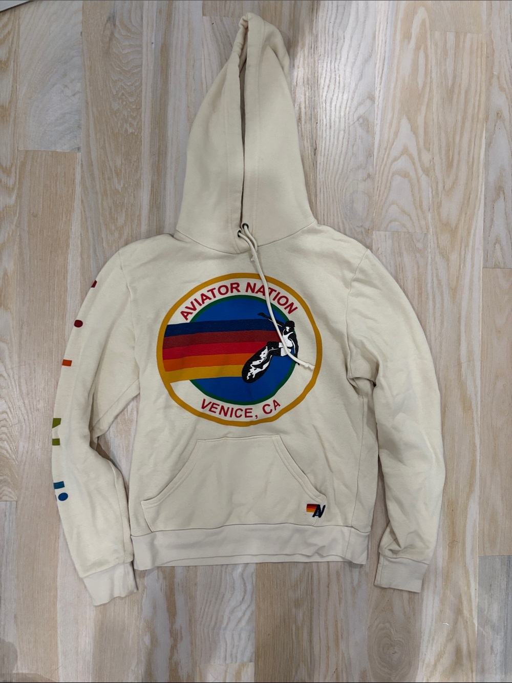 Aviator Nation Cream Hoodie size Small